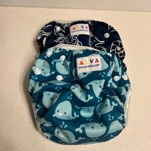Alva Baby Blue Cloth Diaper Covers Only Set of 2